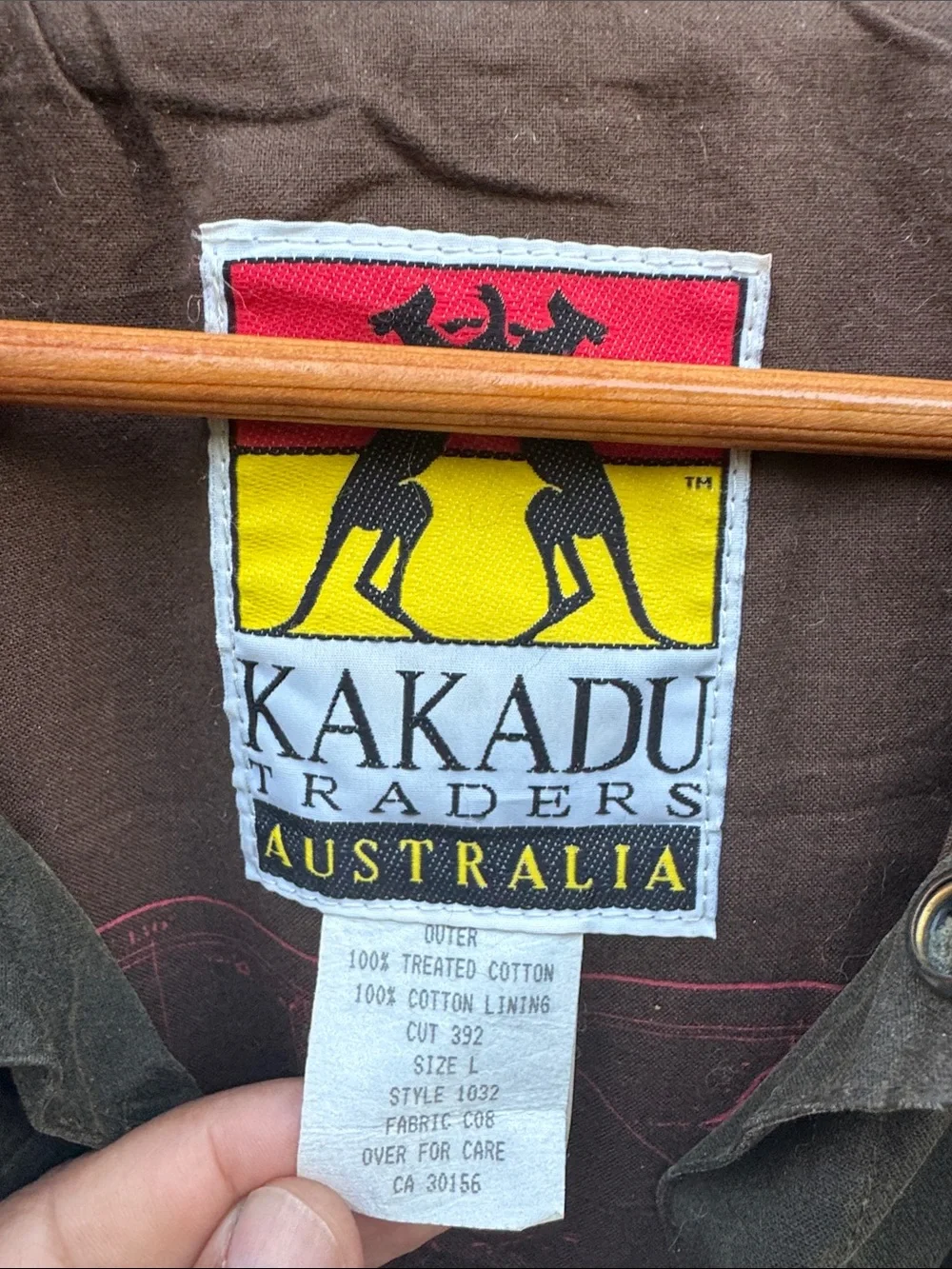 Kakadu Australia Men's Olive Waxed Cotton Trench Coat